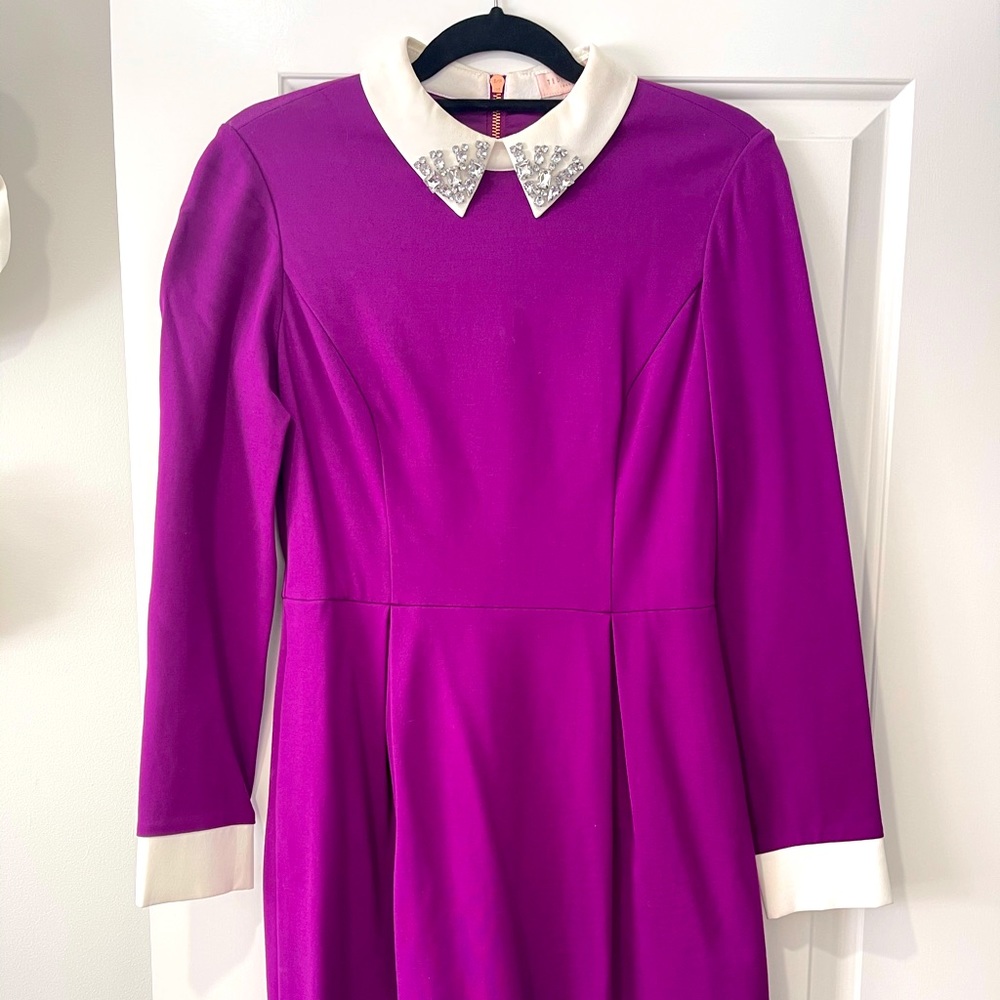Ted Baker Dress w/ Rhinestones Embellished Colar
